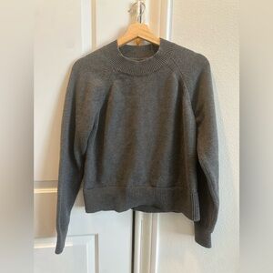 Daily Ritual Gray Ribbed Crewneck Sweater | Size M